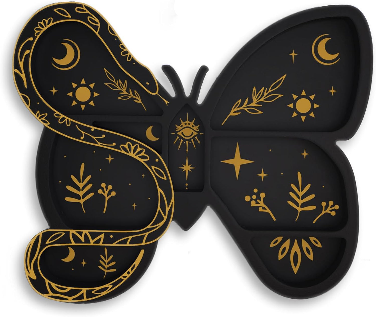 Butterfly & Snake Wall Shelf for Crystals Rocks Gems Healing Stones, Trinket & Knick Knack Shelf for Wiccans, Cute Shelves Unique Whimsical Spiritual Witchy Hippie Fairycore Forest Curio Decor