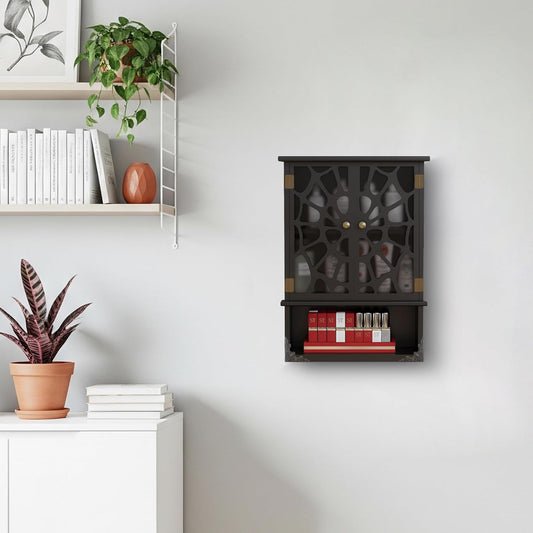 Gothic Spider Web Tabletop & Wall Shelf, Dark Goth Academia Witchy Decor, Vintage Coffin Flaoting Shelves, Halloween Decor Trinket & Knick Knack Shelf, Unique Wall Decor for Goth Lovers