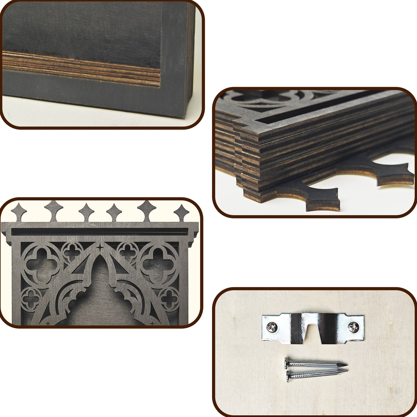 Tower Crystal Display Shelf Wooden Moon Shelf