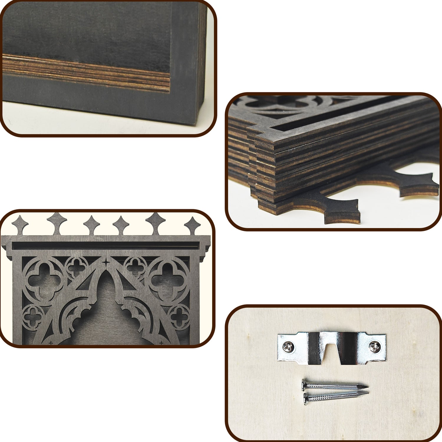 Tower Crystal Display Shelf Wooden Moon Shelf