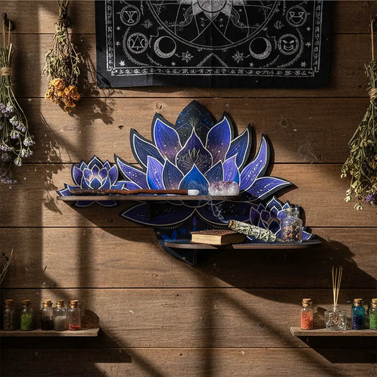 FNYDOX Purple Lotus Flower Wall Shelf