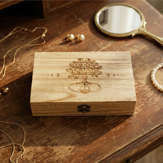 FNYDOX Wooden Memory Box for Keepsakes