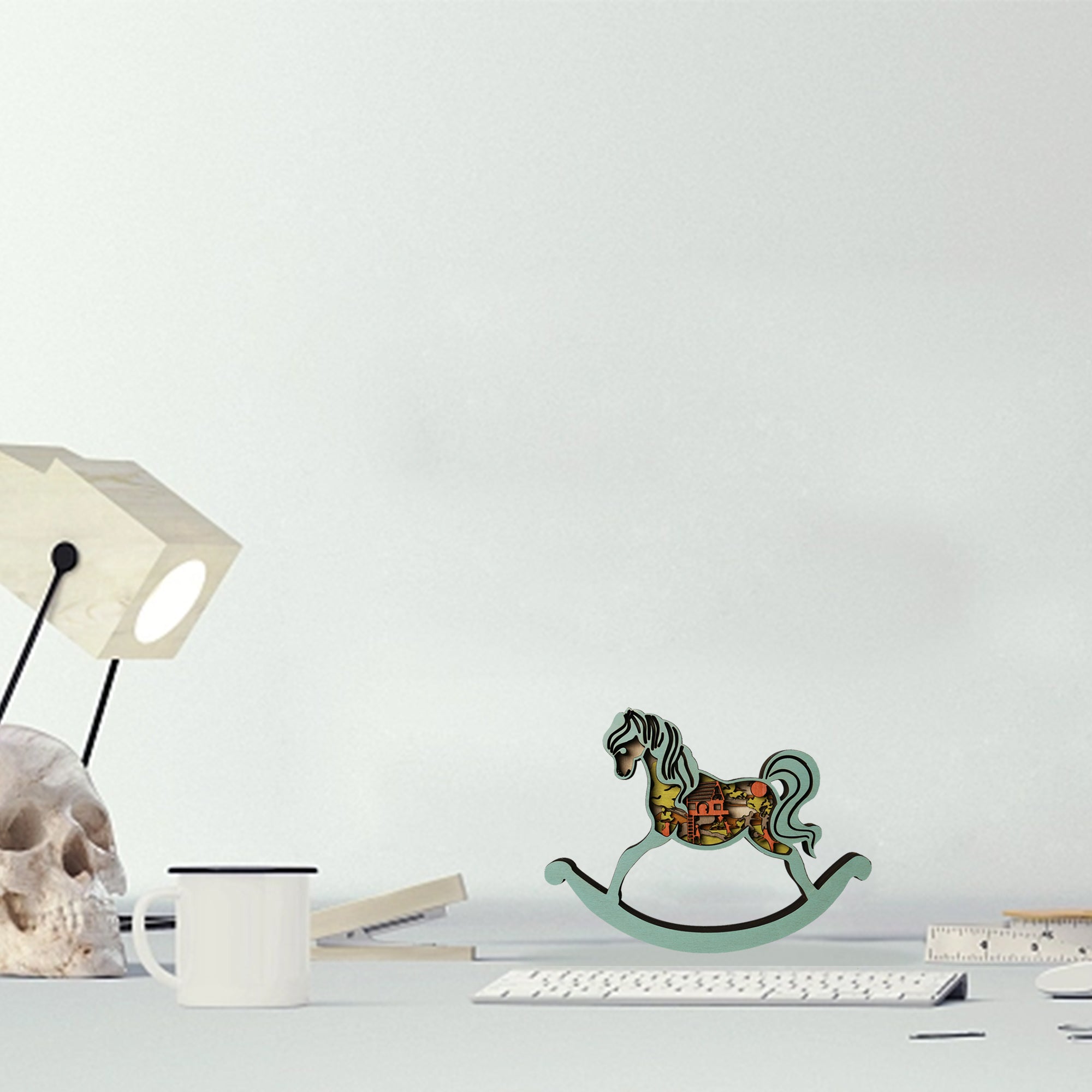 Wooden Rocking Horse Carving Handcraft Gift