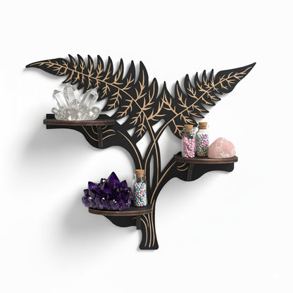Vine Decor Crystal Display Shelf, Rock Gem Stone Holder, Essential Oils Nail Polish Organizer, Gothic Trinket Knick Knack Shelf Wall Mounted, Witch Witchy Wiccan Home Decoration