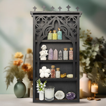 Tower Crystal Display Shelf Wooden Moon Shelf