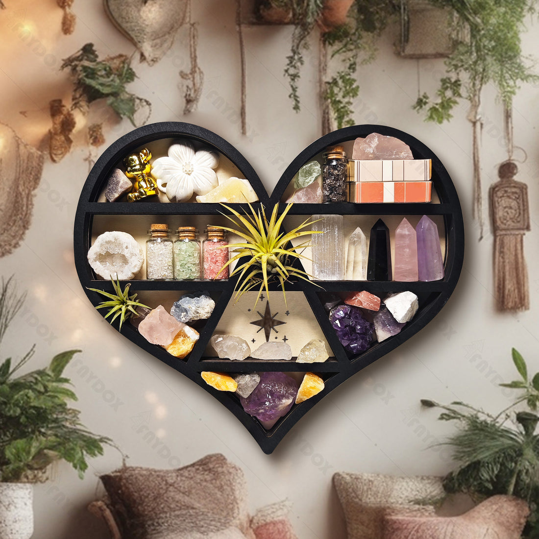 The Heart Wooden Crystal Shelf Display