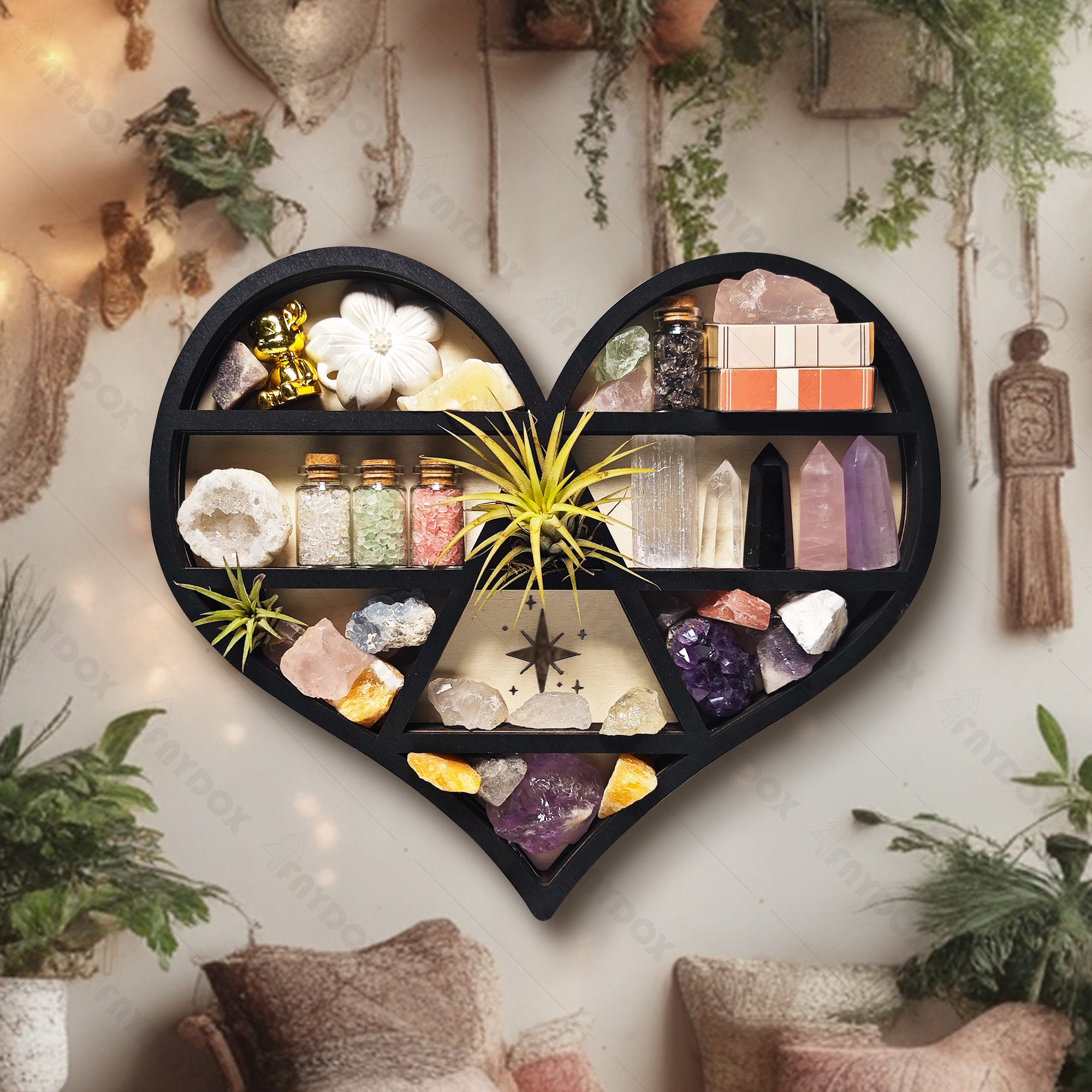 The Heart Wooden Crystal Shelf Display