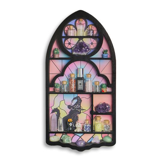 Wooden Floating Shelves for Wall, Cat Shape Wall Shelf Wall Decor Crystal Rock Gem Stone Display Shelf, Trinket Knick Knack Shelf