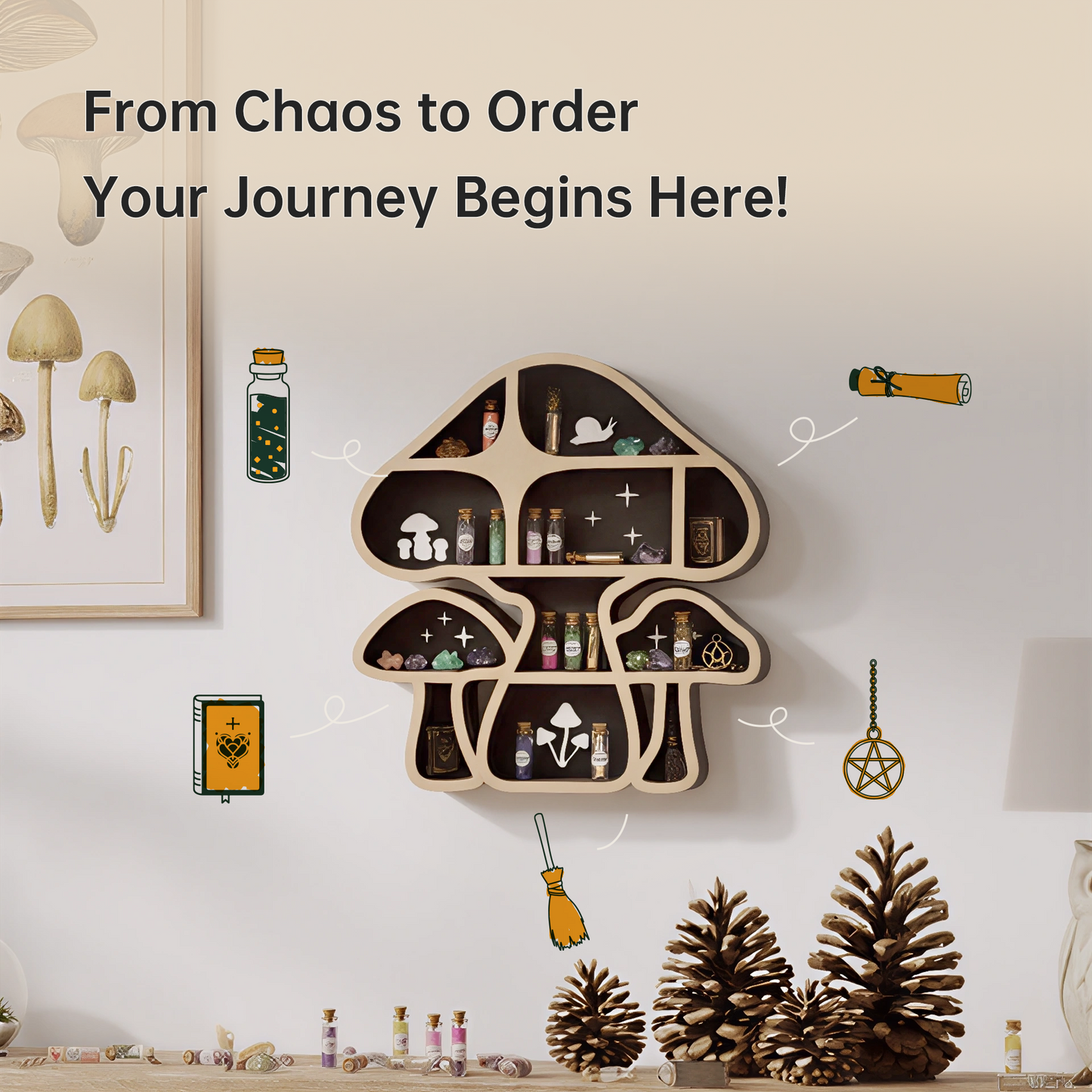 FNYDOX Mushroom Shelf with LED