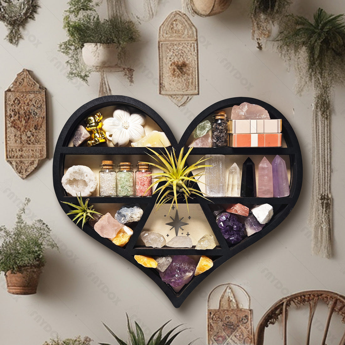 The Heart Wooden Crystal Shelf Display