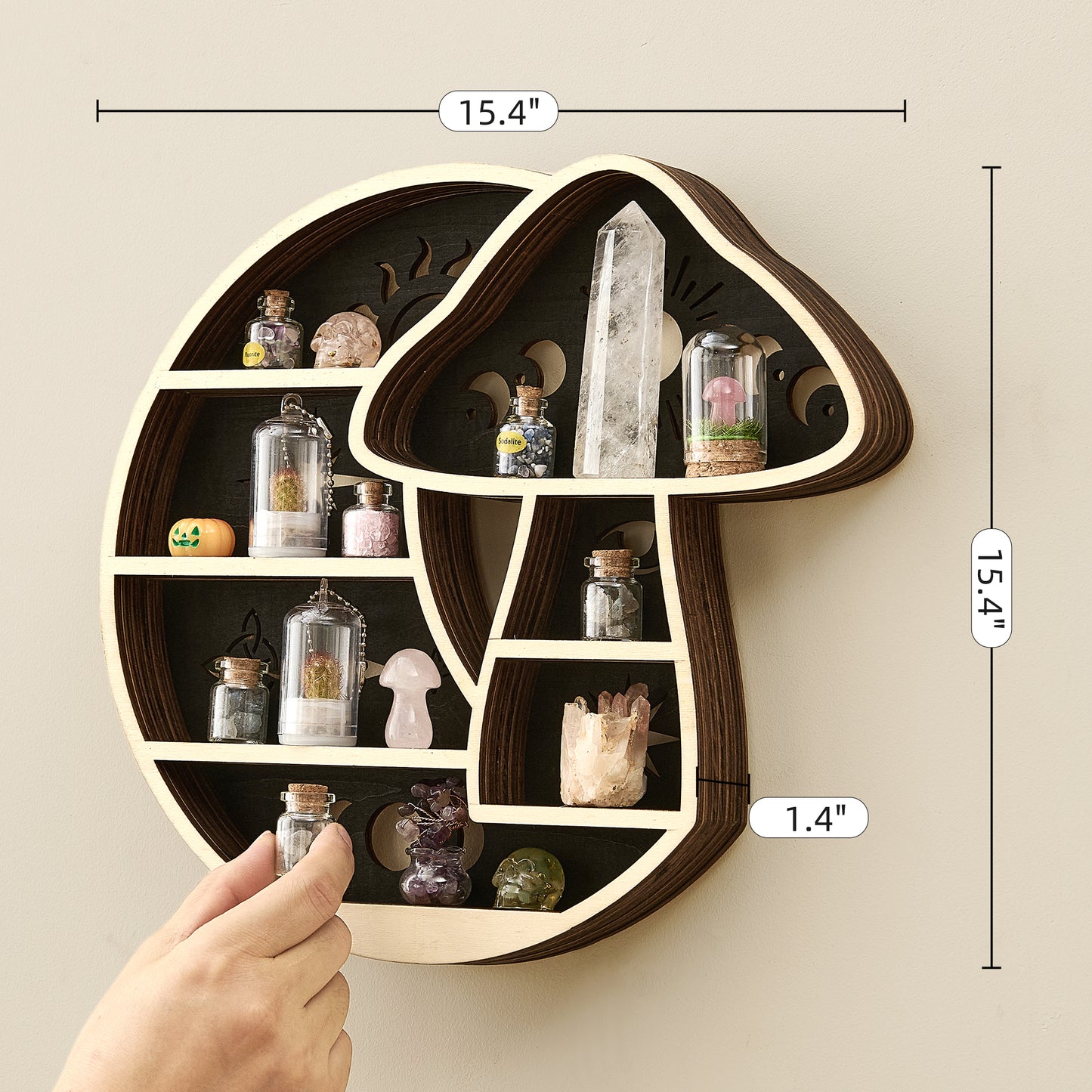 FNYDOX Mushroom on the Moon Shelf with LED Light