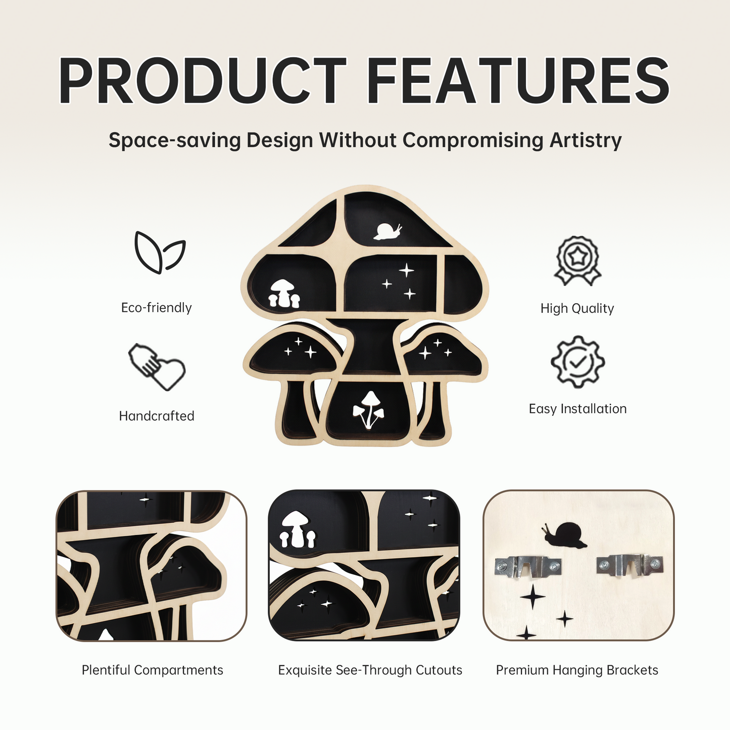 FNYDOX Mushroom Shelf with LED