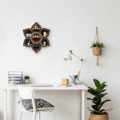 [Floating Shelf] 1pc Wooden Wall Shelf for Crystals Rocks Gems Healing Stones, Trinket Knick Knack Shelf Crystals Holder Organizer, Wooden Wall Shelf for Witch Witchy Wiccan Decor Spiritual Gifts