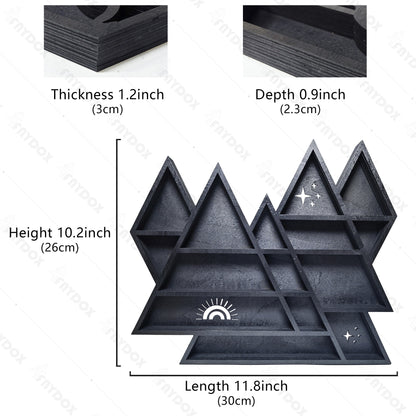 Superb craftsmanship crystal display shelf for a witchy decor aesthetic