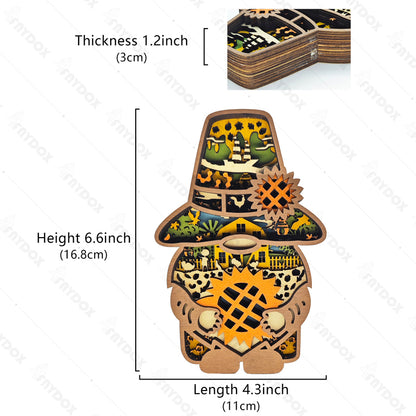 Sunflower Man 3D Wood Carving Light