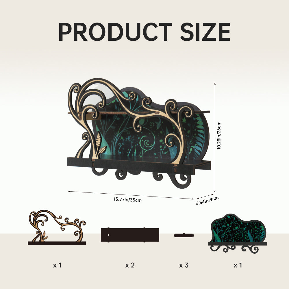 [Floating Shelf]1pc Wall Shelf for Crystals Rocks Gems Healing Stones, Wall Decoration, Trinket Knick Knack Shelf Crystals Holder Organizer, Wooden Wall Shelf for Witch Witchy Wiccan Vine Decor Spiritual Gifts, Halloween Decoration, Gift