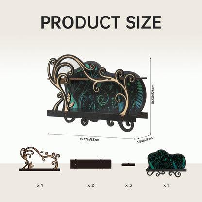 [Floating Shelf]1pc Wall Shelf for Crystals Rocks Gems Healing Stones, Wall Decoration, Trinket Knick Knack Shelf Crystals Holder Organizer, Wooden Wall Shelf for Witch Witchy Wiccan Vine Decor Spiritual Gifts, Halloween Decoration, Gift