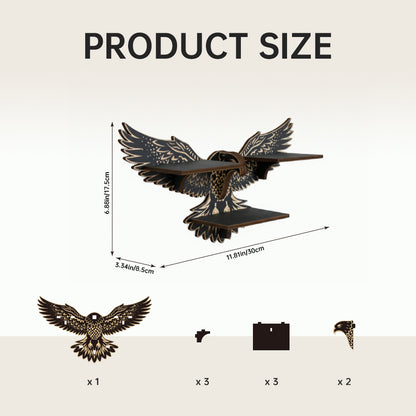 Griffin Floating Shelf - Gothic Halloween Hanging Shelf with Hooks for Wall Oddities and Curiosities - Black Spooky Goth Wall Decor for Kitchen and Home - Crystal Display Shelf for Stones