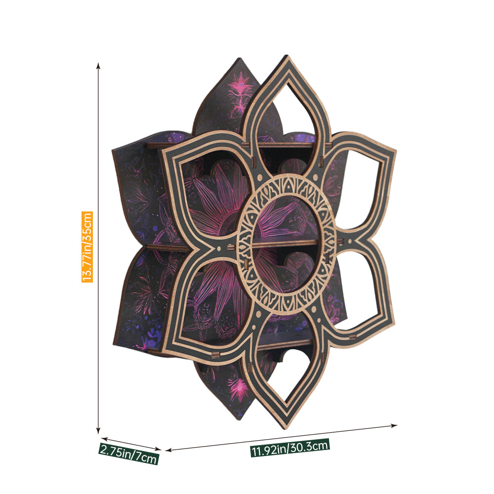 [Floating Shelf] 1pc Wooden Wall Shelf for Crystals Rocks Gems Healing Stones, Trinket Knick Knack Shelf Crystals Holder Organizer, Wooden Wall Shelf for Witch Witchy Wiccan Decor Spiritual Gifts