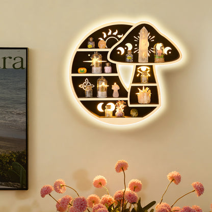 FNYDOX Mushroom on the Moon Shelf with LED Light