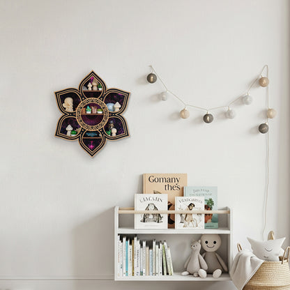 [Floating Shelf] 1pc Wooden Wall Shelf for Crystals Rocks Gems Healing Stones, Trinket Knick Knack Shelf Crystals Holder Organizer, Wooden Wall Shelf for Witch Witchy Wiccan Decor Spiritual Gifts