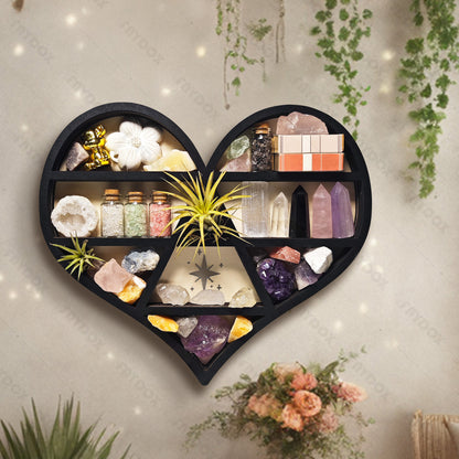The Heart Wooden Crystal Shelf Display