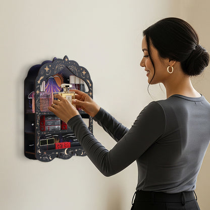 [Floating Shelf] 1pc Mushroom Wall Shelf for Crystals Rocks Gems Healing Stones, Trinket Knick Knack Shelf Crystals Holder Organizer, Wooden Wall Shelf for Witch Witchy Wiccan Decor Spiritual Gifts