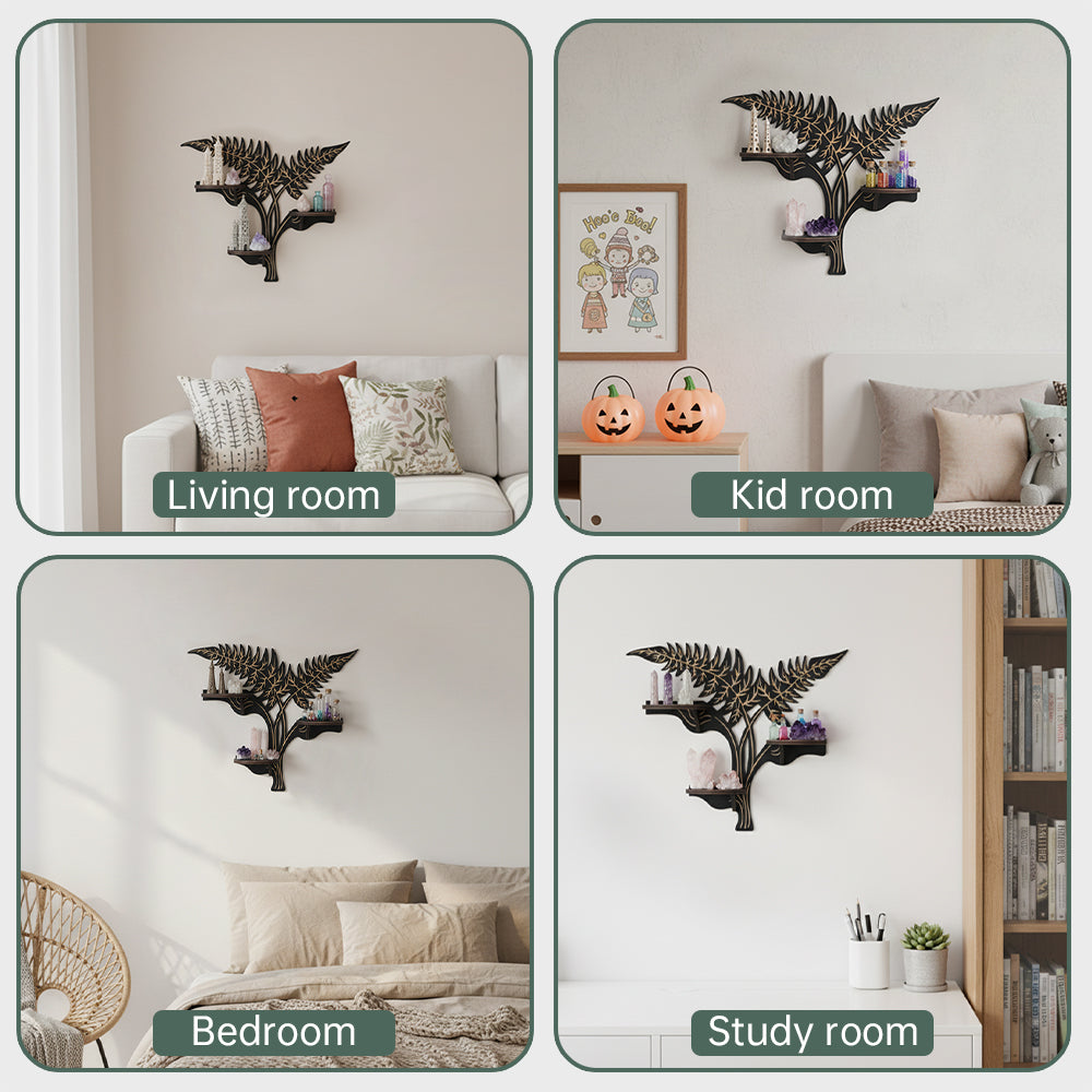 Vine Decor Crystal Display Shelf, Rock Gem Stone Holder, Essential Oils Nail Polish Organizer, Gothic Trinket Knick Knack Shelf Wall Mounted, Witch Witchy Wiccan Home Decoration