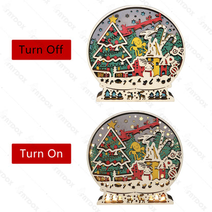 Crystal Ball 3D Wood Carving Light【New