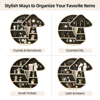 FNYDOX Mushroom on the Moon Shelf with LED Light