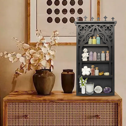 Tower Crystal Display Shelf Wooden Moon Shelf