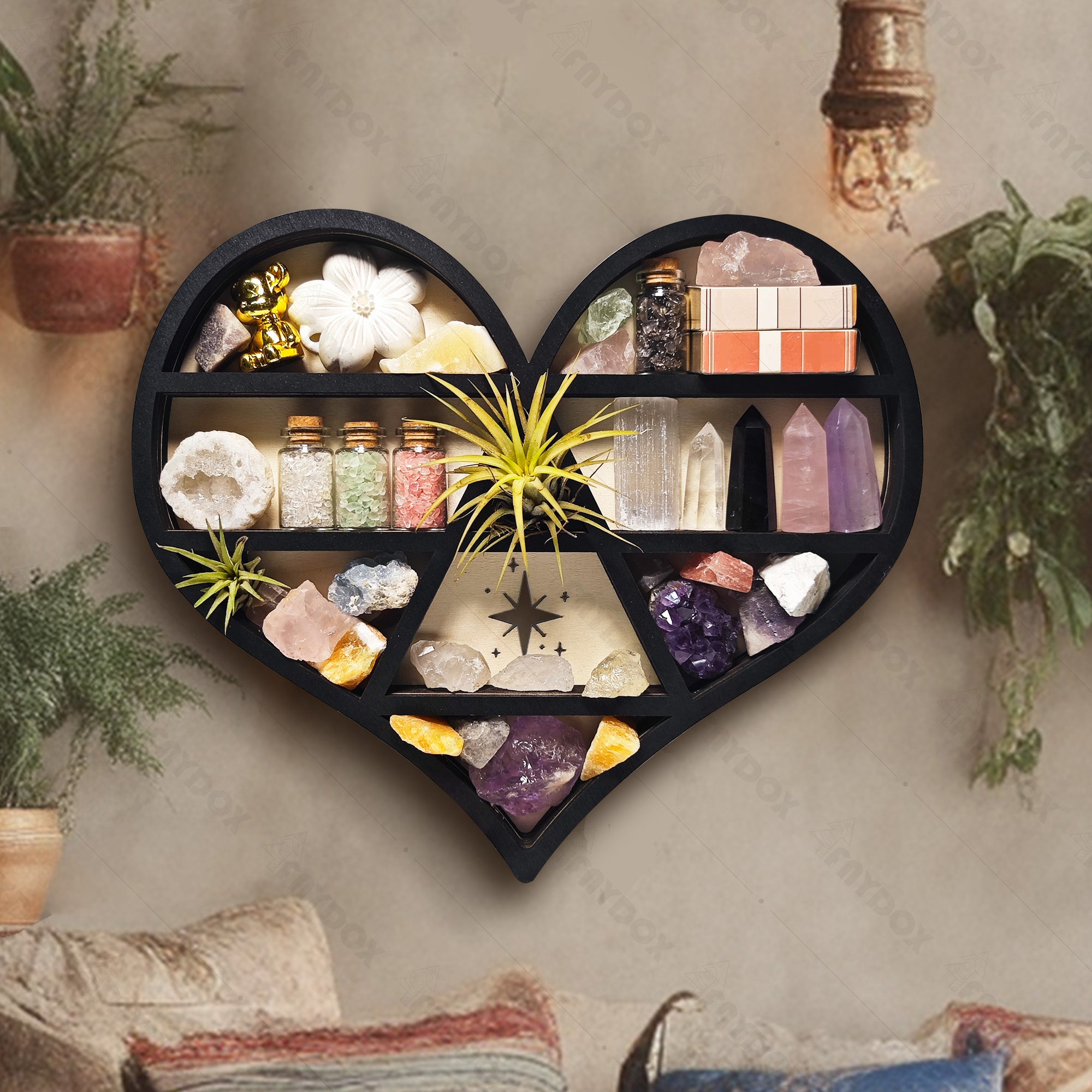 The Heart Wooden Crystal Shelf Display