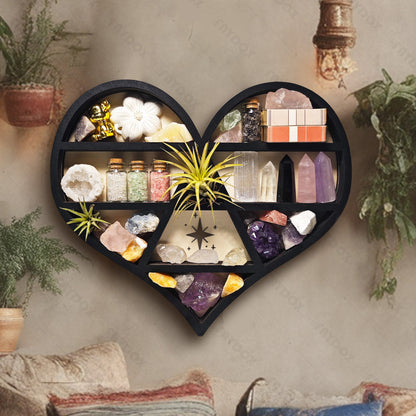 The Heart Wooden Crystal Shelf Display