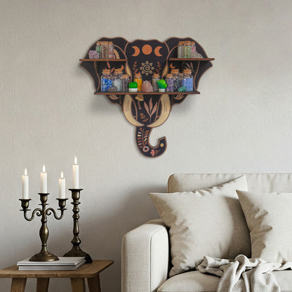 [Floating Shelf]1pc Wooden Wall Shelf, Crystal Display Shelf For Living Room, Bedroom, Rock Gem Stone Storage Organizer, Essential Oil Holder Hanging Case, Meditation Art Spiritual Gift, Wall Decoration, Perfect Gift