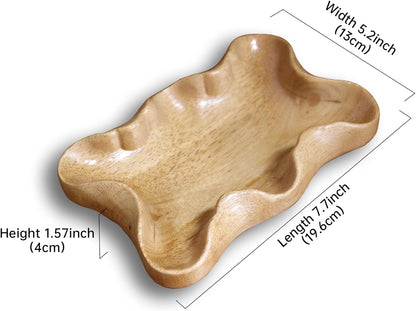 Crystal Tray for Rocks, Gems, and Healing Stones, Wooden Offering Bowl, Crystal Storage Holder, Decorative Display Tray, Crystal Organizer, Zen Bowl, Tray for Essential Oils