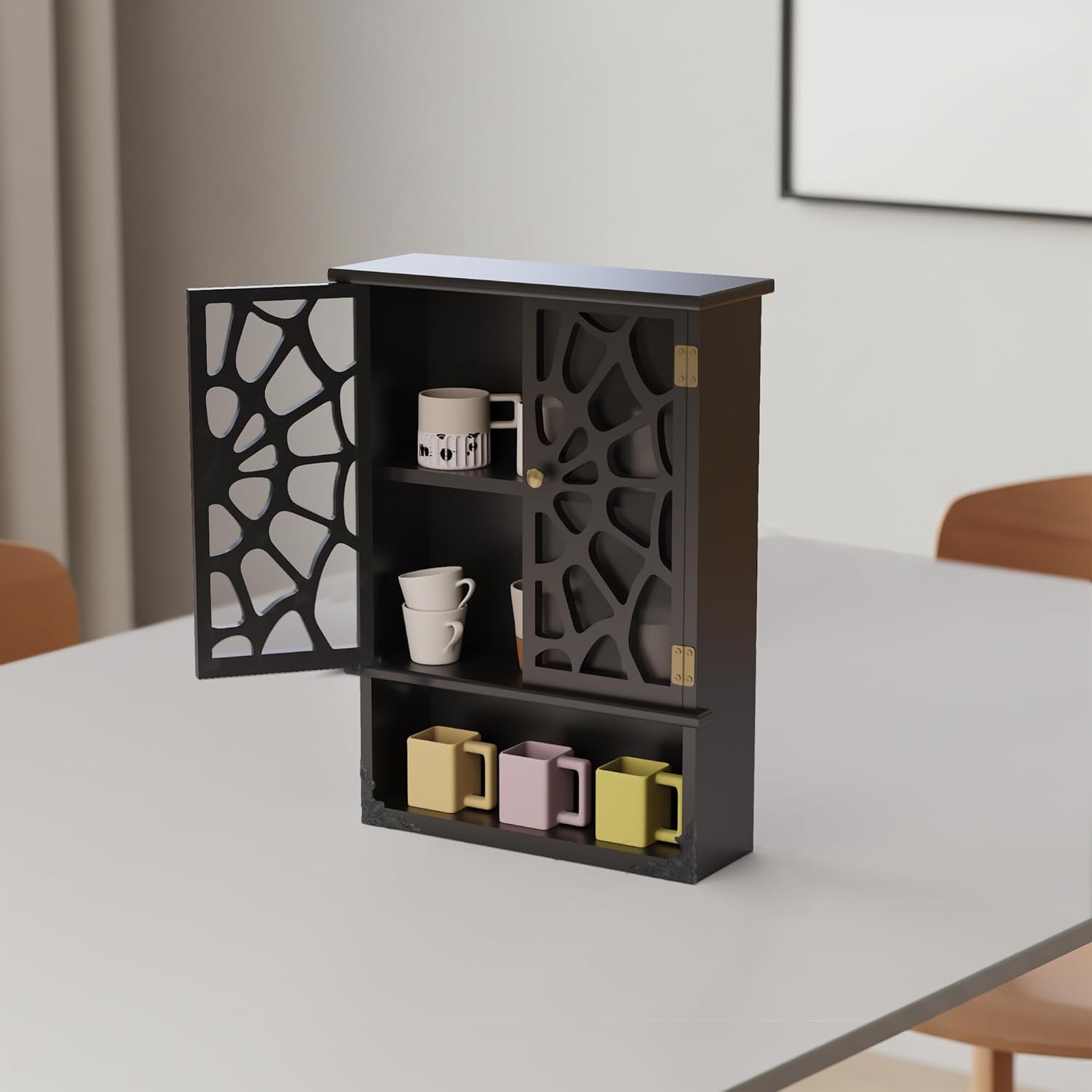 Gothic Spider Web Tabletop & Wall Shelf, Dark Goth Academia Witchy Decor, Vintage Coffin Flaoting Shelves, Halloween Decor Trinket & Knick Knack Shelf, Unique Wall Decor for Goth Lovers