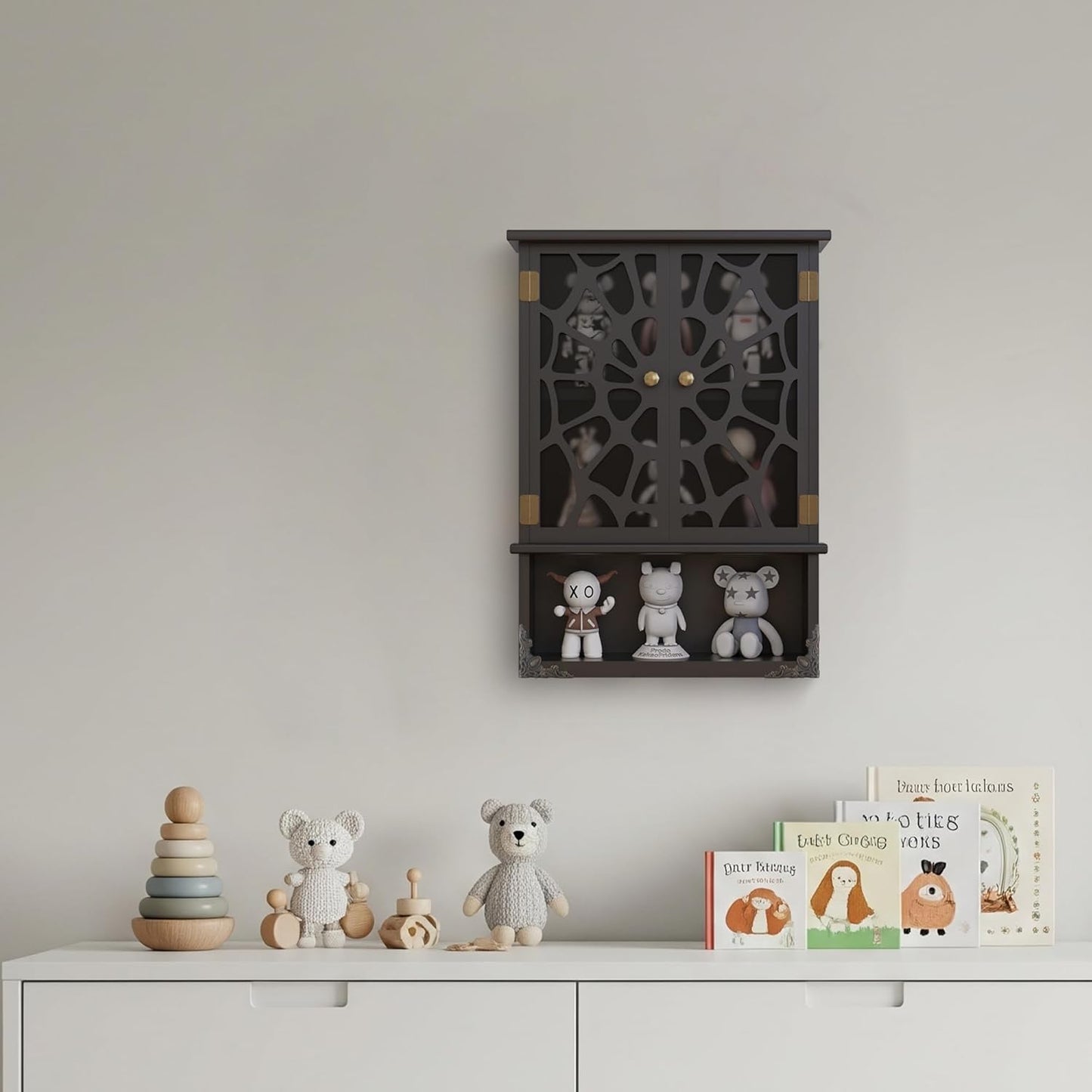 Gothic Spider Web Tabletop & Wall Shelf, Dark Goth Academia Witchy Decor, Vintage Coffin Flaoting Shelves, Halloween Decor Trinket & Knick Knack Shelf, Unique Wall Decor for Goth Lovers