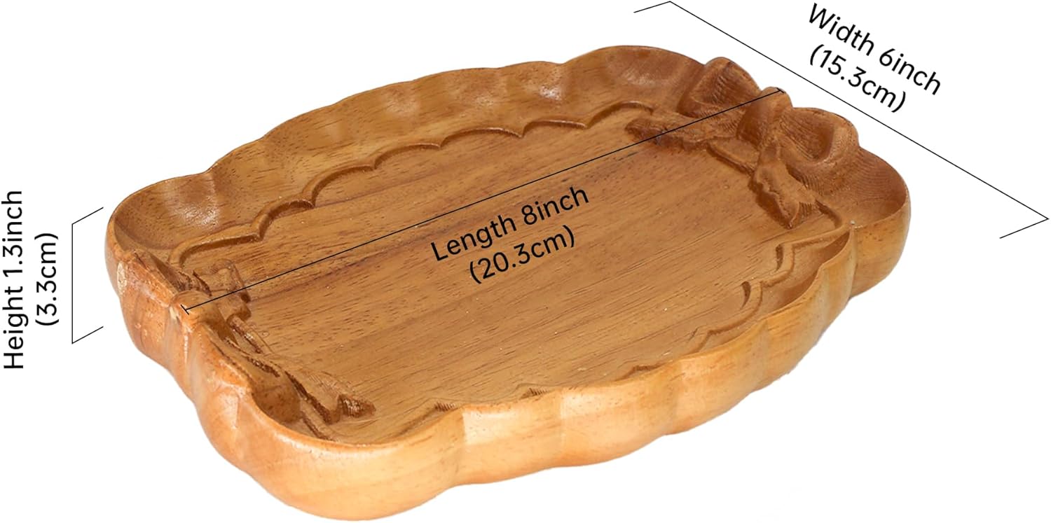 Bow Tie Crystal Storage Tray, Crystal Holder Organizer for Rocks, Gems, and Stones; Wooden Offering Bowl for Crystals Display, Decorative Bowl for Jewelry, Essential Oil and Nail Polish