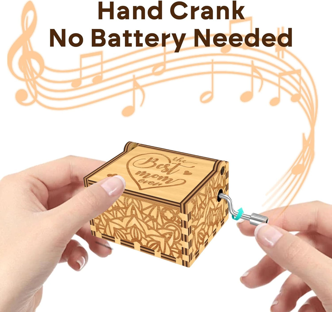 Music Box Best Mom Ever Gifts for Mom Birthday Gifts from Son Daughter, I Love You from The Moon and Back Wooden Musical Box, You are My Sunshine Mothers Day Christmas Thanksgiving Present