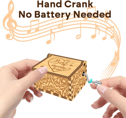 Music Box Best Mom Ever Gifts for Mom Birthday Gifts from Son Daughter, I Love You from The Moon and Back Wooden Musical Box, You are My Sunshine Mothers Day Christmas Thanksgiving Present