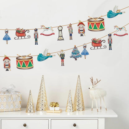 Christmas Nutcracker Ornament Set 24 PCS, Wooden Nutcracker Creative Decorations, Nut Hanging Christmas Statues Set, Christmas Tree Hanging Figurines Decor, Holiday Presents for Home Party, Xmas Gifts