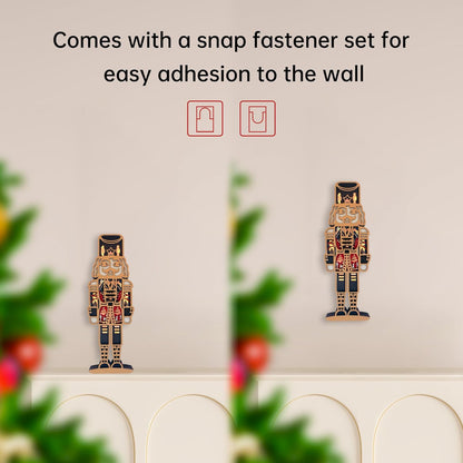 FNYDOX Nutcracker Christmas Decor, LED Nutcracker Wood Carving Christmas Tall Nutcracker Figures for Gifts Nut Cracker Christmas Decorations Living Room Bedroom Home Room Nutcracker Ornaments