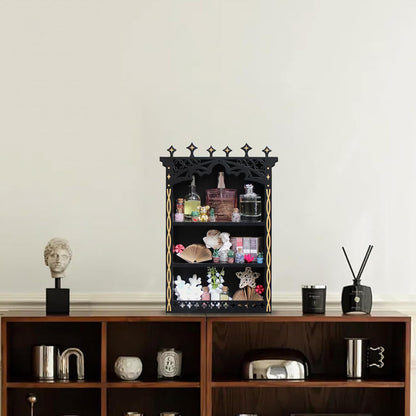 Large Gothic Crystal Shelf Display for Wall, Wooden Witchy Shelves for Home Decor, Trinket Knick Knack Shelf for Crystals Rocks Gems and Stones, Witch Crystals Storage Holder Organizer