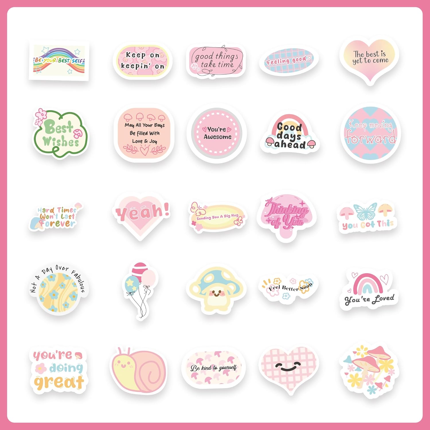50PCS Mushroom Stickers, Vinyl Waterproof Decals for Water Bottle Phone Case Laptop Scrapbook Luggage, Plant Stickers for DIY Mushroom Decor Gift