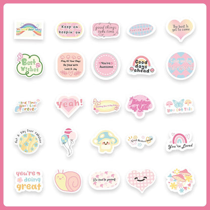 50PCS Mushroom Stickers, Vinyl Waterproof Decals for Water Bottle Phone Case Laptop Scrapbook Luggage, Plant Stickers for DIY Mushroom Decor Gift