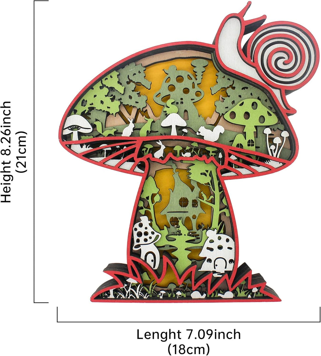 Cute Mushroom Decor LED Night Light, Mushroom Figurine Vintage Wall Hanging Sculpture, Cottage Core Decor Aesthetic Mushroom Gift for Home, Present for Bedroom Living Room for Mushroom Item Lovers