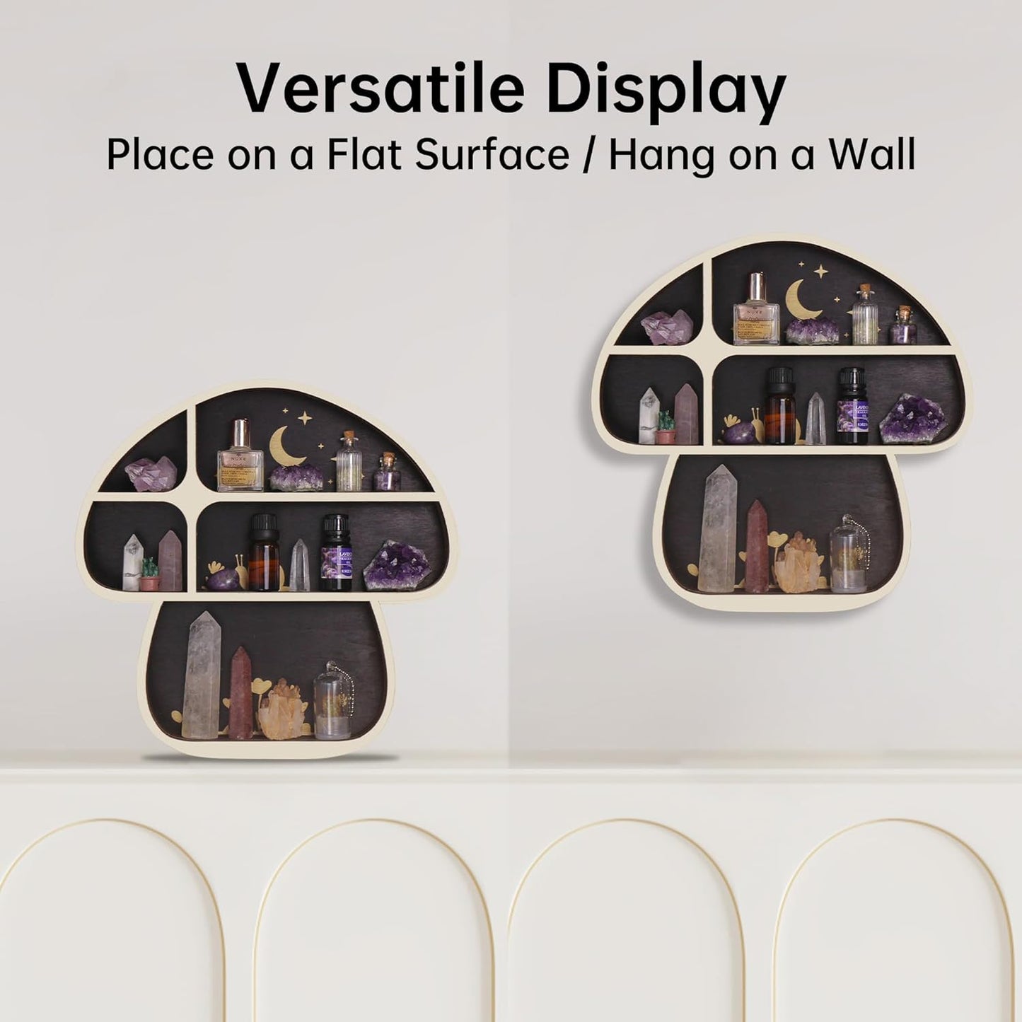 Mushroom Decor, Mushroom Shelf Cute Wall Decor for Mushroom Lovers, Witchy Decor Trinket Knick Knack Shelves, Spiritual Decor Crystal Shelf, Oddities and Curiosities Cute Shelves