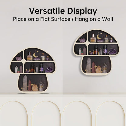 Mushroom Decor, Mushroom Shelf Cute Wall Decor for Mushroom Lovers, Witchy Decor Trinket Knick Knack Shelves, Spiritual Decor Crystal Shelf, Oddities and Curiosities Cute Shelves