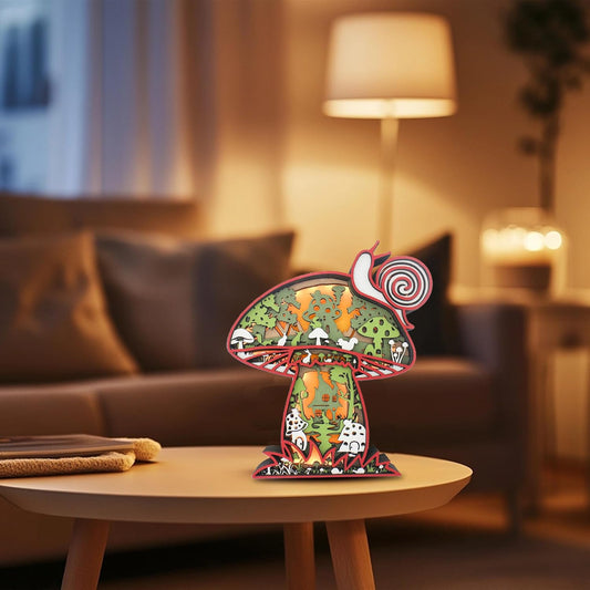 Cute Mushroom Decor LED Night Light, Mushroom Figurine Vintage Wall Hanging Sculpture, Cottage Core Decor Aesthetic Mushroom Gift for Home, Present for Bedroom Living Room for Mushroom Item Lovers