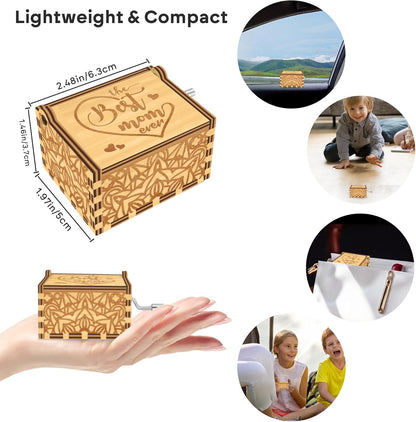 Music Box Best Mom Ever Gifts for Mom Birthday Gifts from Son Daughter, I Love You from The Moon and Back Wooden Musical Box, You are My Sunshine Mothers Day Christmas Thanksgiving Present
